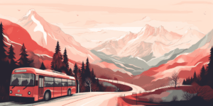 Autobus, pullman, bus, corriera, strada di montagna, montagne, tornanti