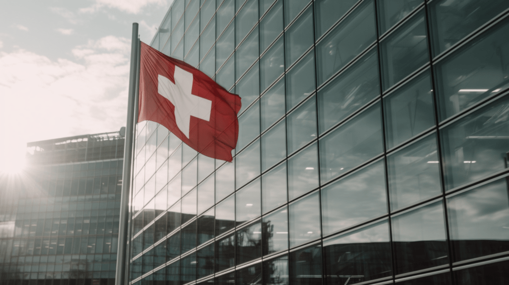 Svizzera, economia, palazzo, bandiera, innovazione, impresa