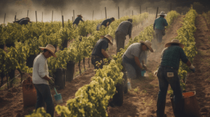 Vendemmia, viticoltura, campi, uva, lavoratori stranieri, estate, raccolto