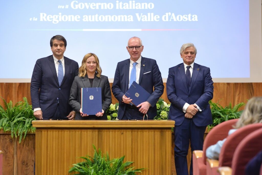 Giorgia Meloni ad Aosta, Giorgia Meloni à Aoste