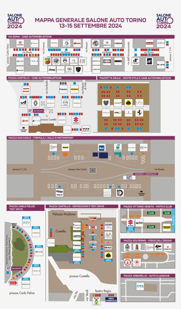 La mappa del Salone dell’auto di Torino 2024