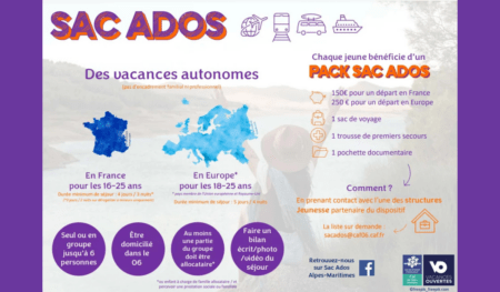 “Sac Ados”, il dispositivo che fa viaggiare i giovani delle Alpi Marittime Il dispositivo “Sac Ados”, Le dispositif « Sac Ados »