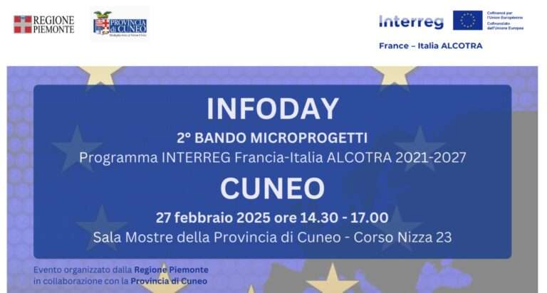 Infoday Interreg Alcotra a Cuneo