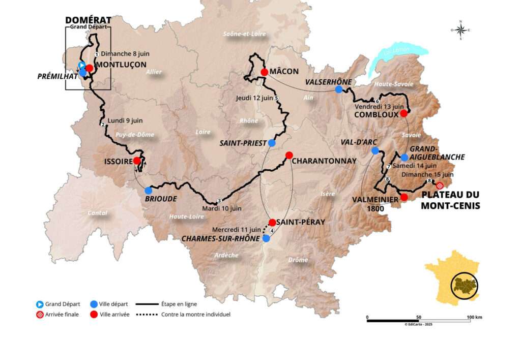 Le parcours 2025 (c) Critérium du Dauphiné