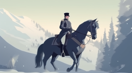 Napoléon et le Fort de Bard, la montée au Col /1 Le capitaine de Napoléon vers le Grand-Saint-Bernard - Il capitano di Napoleone verso il Gran San Bernardo (c) Nos Alpes IA