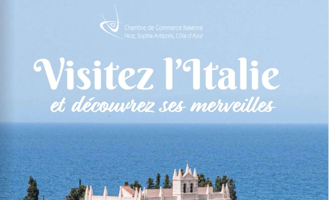 La guida Visitez l'Italie - qui un estratto delle copertina - presentata a Nizza - un extrait de la couverture du Guide présenté à Nice