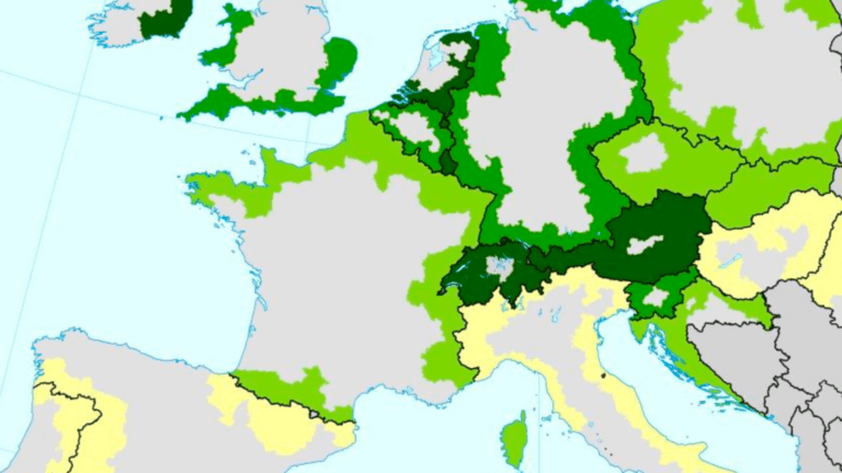 Carte sur les déplacements transfrontaliers, extrait (c) European Commission Inforegio