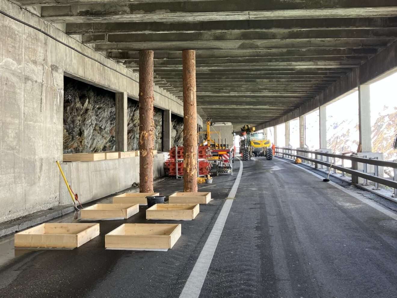 Tunnel de Les Toules au Grand-Saint-Bernard, le 23 avril 2025 / Galleria di Les Toules nei pressi del traforo del Gran San Bernardo, il 23 aprile 2025 (c) Office fédéral des routes (OFROU)