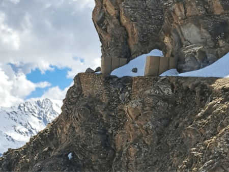 Colle della vecchia, il tratto interessato dalla frana (c) bruno usseglio ente parco alpi cozie