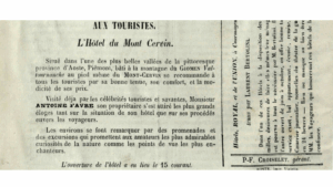 Une publicité tirée de la revue Album, 1856, à la Bibliothèque régionale d'Aoste