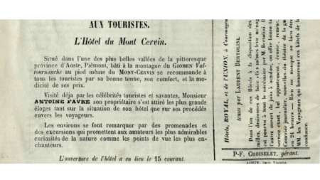 Une publicité tirée de la revue Album, 1856, à Bibliothèque régionale d'Aoste