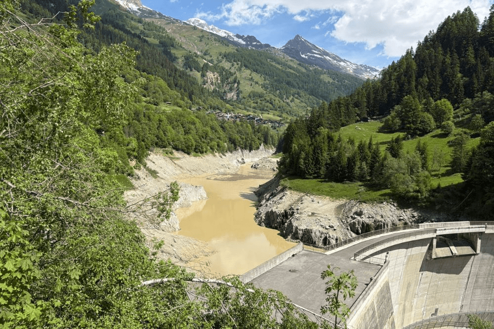 La situazione alla diga di Ferden, il 1° giugno 2025 (c) État du Valais