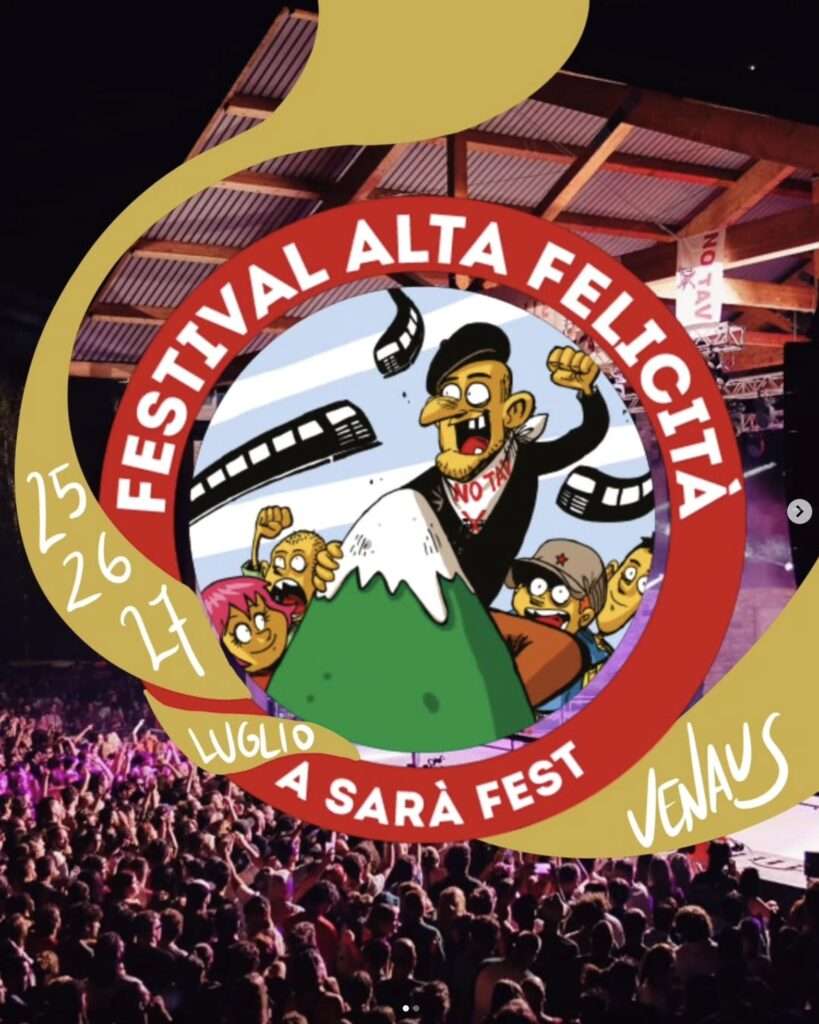 Il manifesto del Festival Alta Felicità 2025 a Venaus