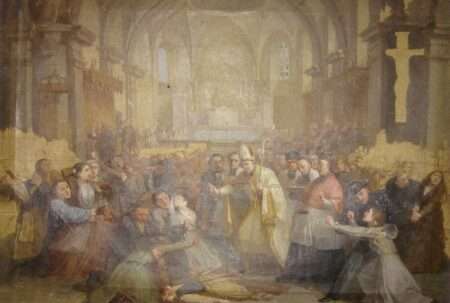 L’epidemia di possessioni in Alta Savoia nel quadro di Laurent Baud; L’épidémie de possession en Haute-Savoie dans la peinture de Laurent Baud (c) Gnu Free Documentation License, Rotulus, Wikimedia Commons