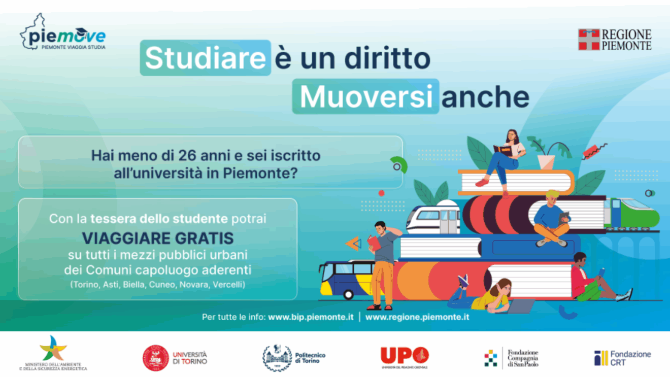 In Piemonte mezzi pubblici gratuiti per gli under 26, Dans le Piémont, transports publics gratuits pour les moins de 26 ans (c) Regione Piemonte