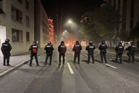 Une image des émeutes à lausanne, le 25 aout 2025 Un'immagine dei disordini a Losanna, il 25 agosto 2025 (c) État de Vaud