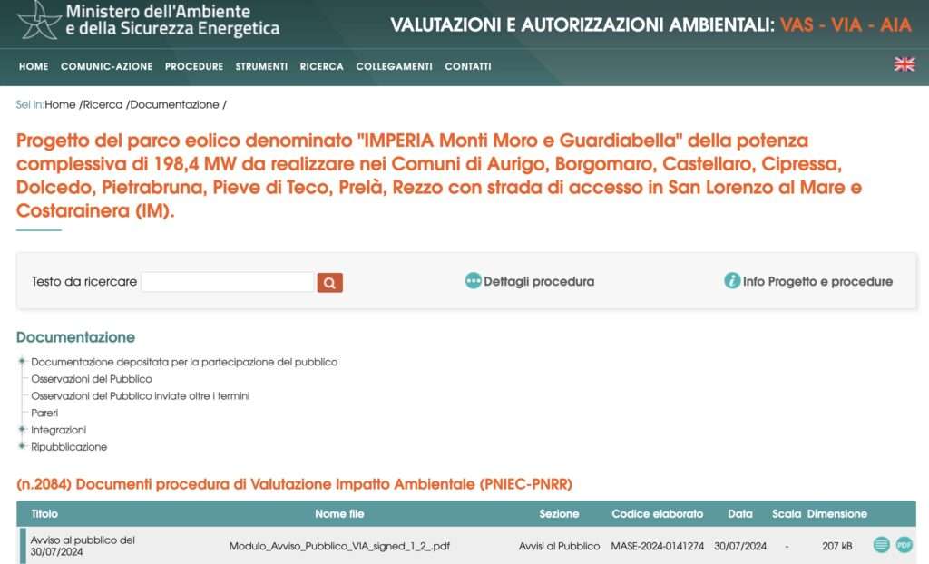 parco eolico Imperia