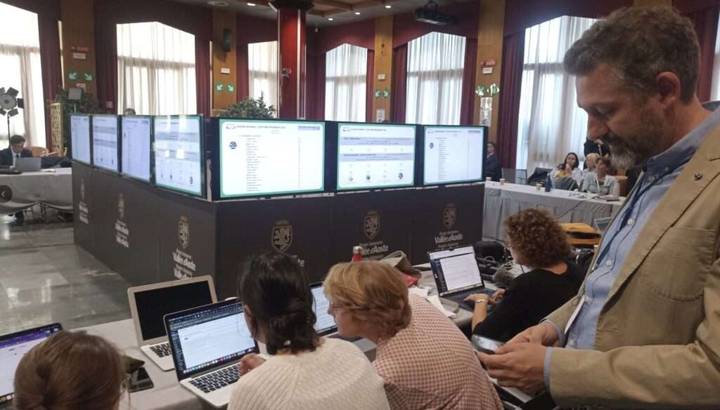 La Sala stampa per le elezioni 2025 in Regione Valle d'Aosta (c) Nos Alpes