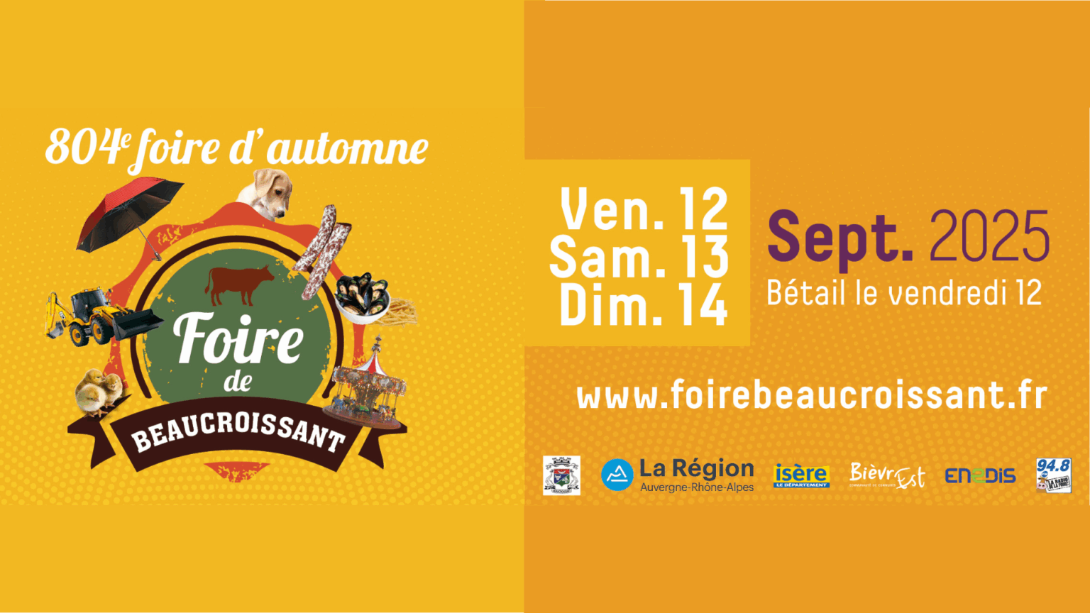 Affiche de la Foire de Beaucroissant en septembre 2025