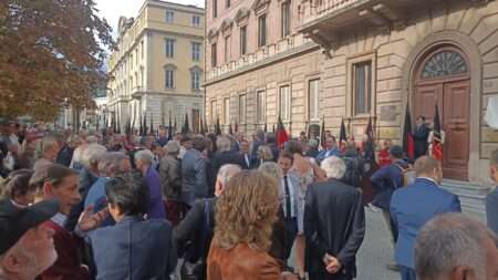 La celebrazione degli 80 anni dell'unionvaldôtaine, ad aosta, il 13 settembre 2025 (c) nos alpes