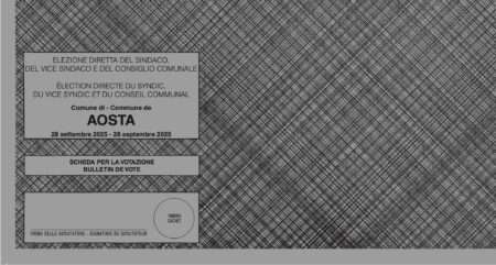 Facsmile scheda elettorale comunali Aosta
