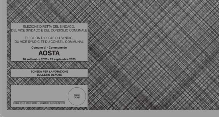 Facsmile scheda elettorale comunali Aosta