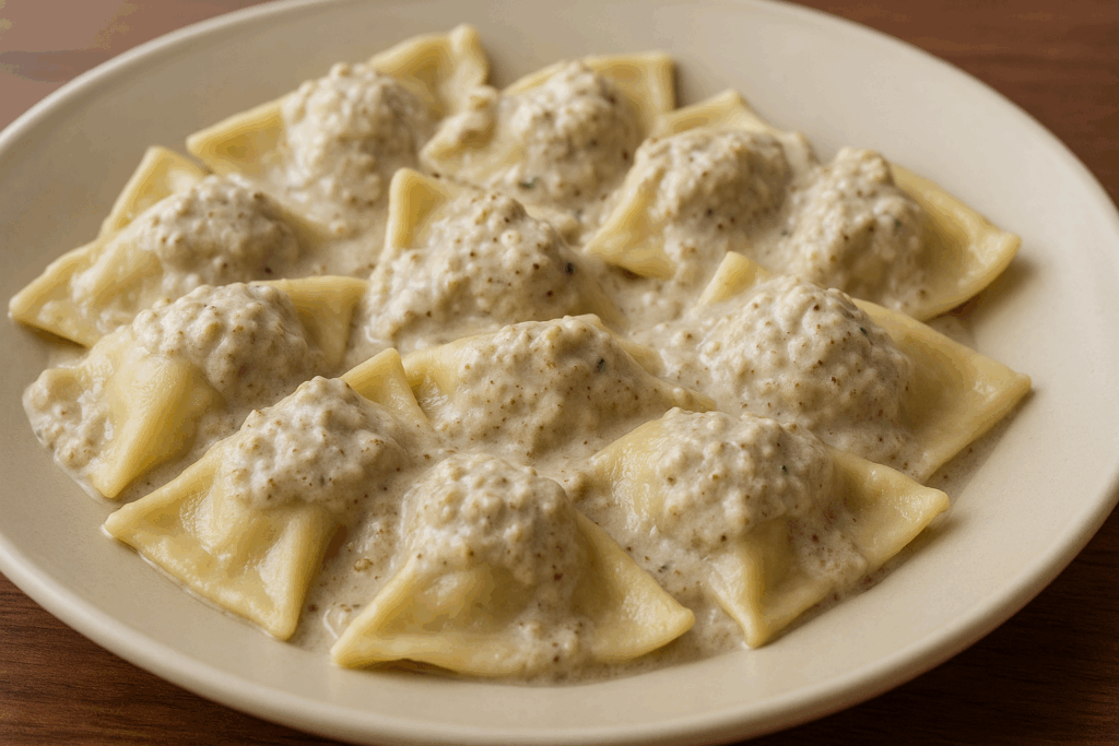 Pansoti con salsa di noci, Pansoti avec sauce aux noix