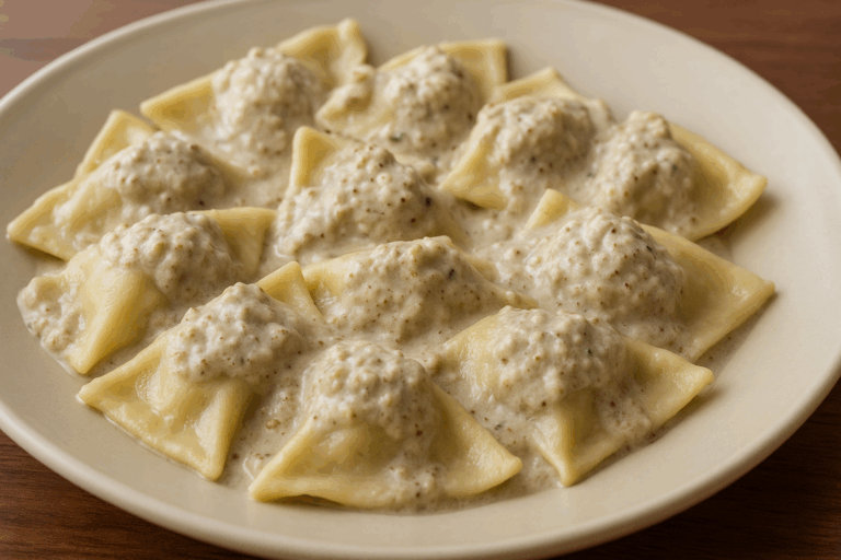 Pansoti con salsa di noci, Pansoti avec sauce aux noix