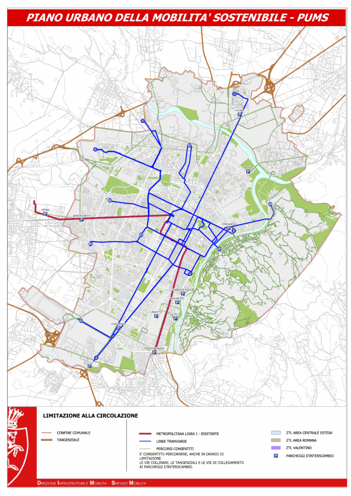 Limitazioni traffico 25 mappa percorsi consentiti