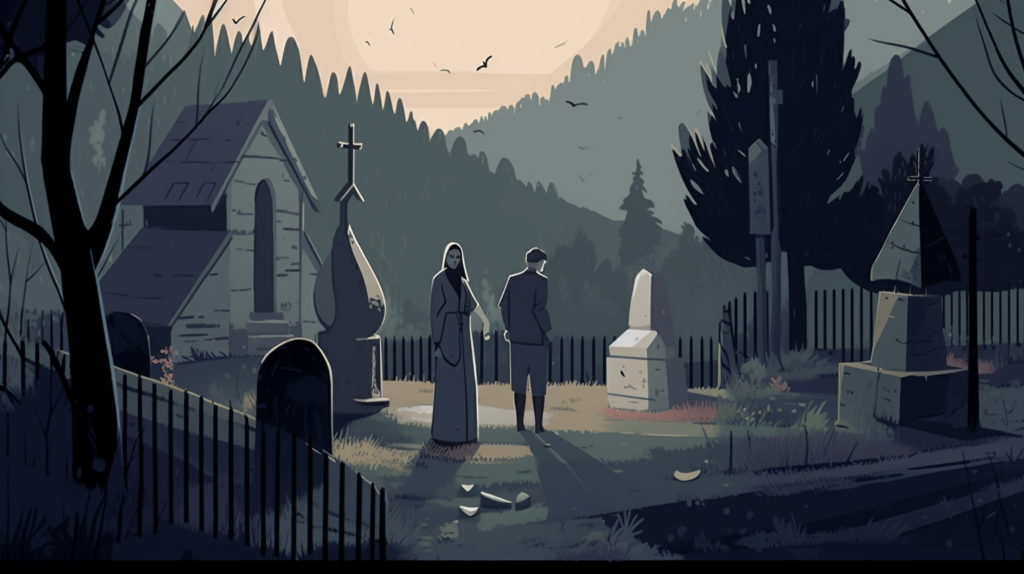 Il cimitero, vicino alla casa infestata di derby (c) nos alpes ai