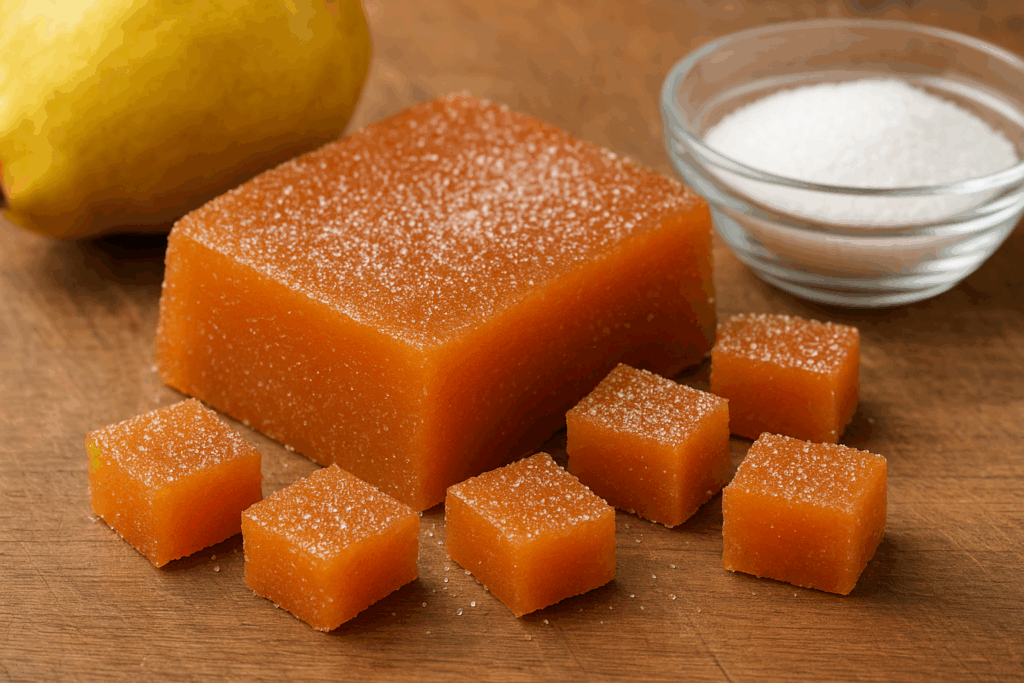 La Pâte de coing, il dolce di Natale in Provenza a base di mela cotogna; La Pâte de coing, le dessert de Noël en Provence