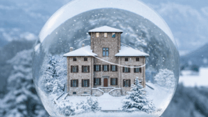 Il castello gamba a châtillon nell'immagine prodotta da creostudio (c) regione autonoma valle d'aosta