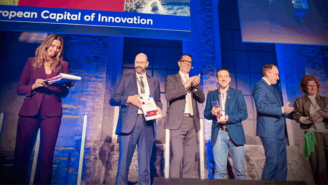La remise du prix pour Grenoble de capitale européenne de l'Innovation, le 4 décembre 2025 à Turin (c) Grenoble Alpes Métropole