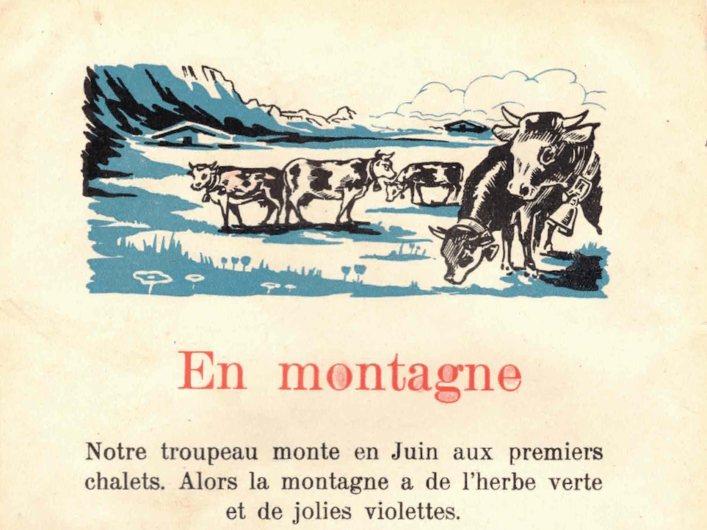 Chez nous, édition de 1955, extrait d'une page de lecture