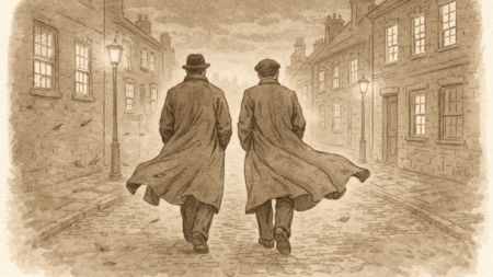 Due uomini si allontanano, dopo l'incontro ad aosta (c) nos alpes ai