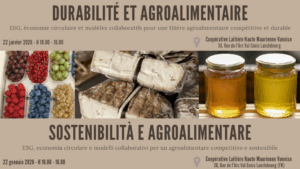 Projet Agire Interreg sur la durabilité alimentaire à Val Cenis le 22 janvier 2026, extrait du flyer