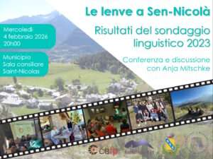 Saint-Nicolas, affiche de la conférence sur le francoprovençal et les choix linguistiques