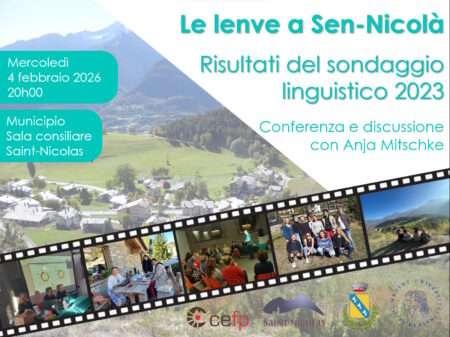 Francoprovenzale e scelte linguistiche, a Saint-Nicolas, in Valle d’Aosta, il 4 febbraio 2026 Saint-Nicolas, affiche de la conférence sur le francoprovençal et les choix linguistiques