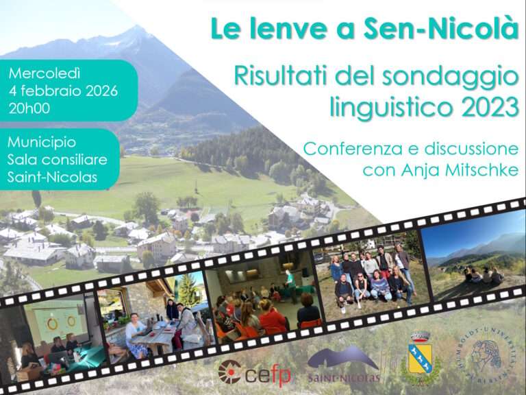 Francoprovenzale e scelte linguistiche, a Saint-Nicolas, in Valle d’Aosta, il 4 febbraio 2026 Saint-Nicolas, affiche de la conférence sur le francoprovençal et les choix linguistiques