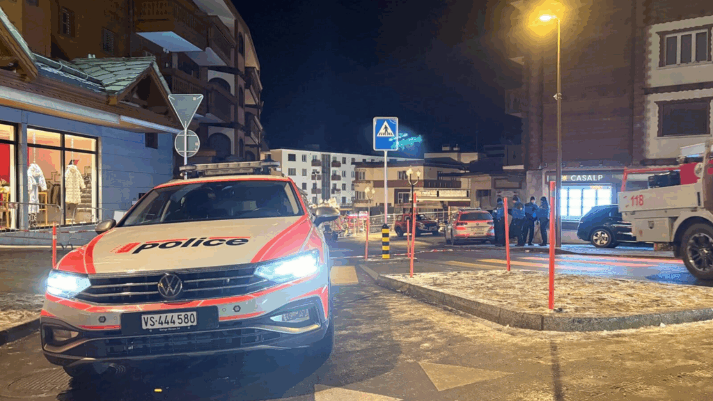 Sur les lieux du désastre à Crans-Montana, le 1er janvier 2026 (c) Police valaisanne