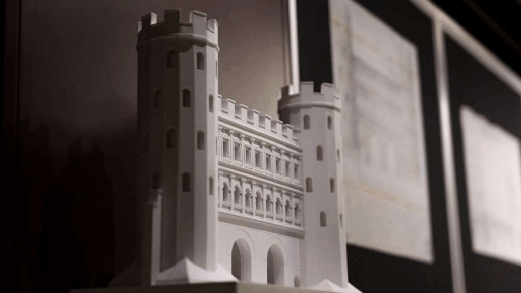 Una delle rappresentazioni dell'edificio alla mostra sul castello ritrovato, fino a marzo 2026 (c) fondazione torino musei