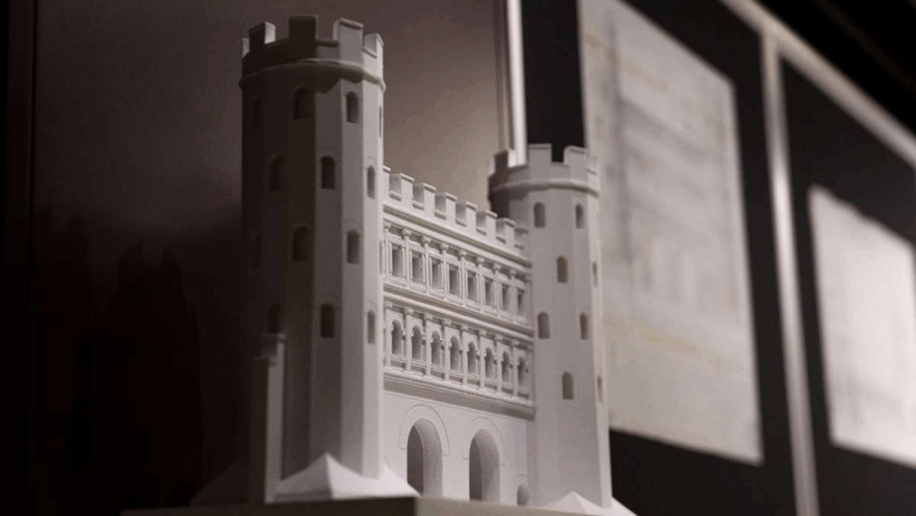 Una delle rappresentazioni dell'edificio alla mostra sul castello ritrovato, fino a marzo 2026 (c) fondazione torino musei