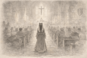 Caterina di Challand entra in Chiesa (c) Nos Alpes IA