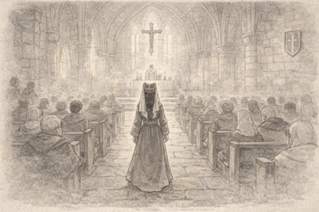 Caterina di Challant, la sfida / 2 Caterina di Challand entra in Chiesa (c) Nos Alpes IA