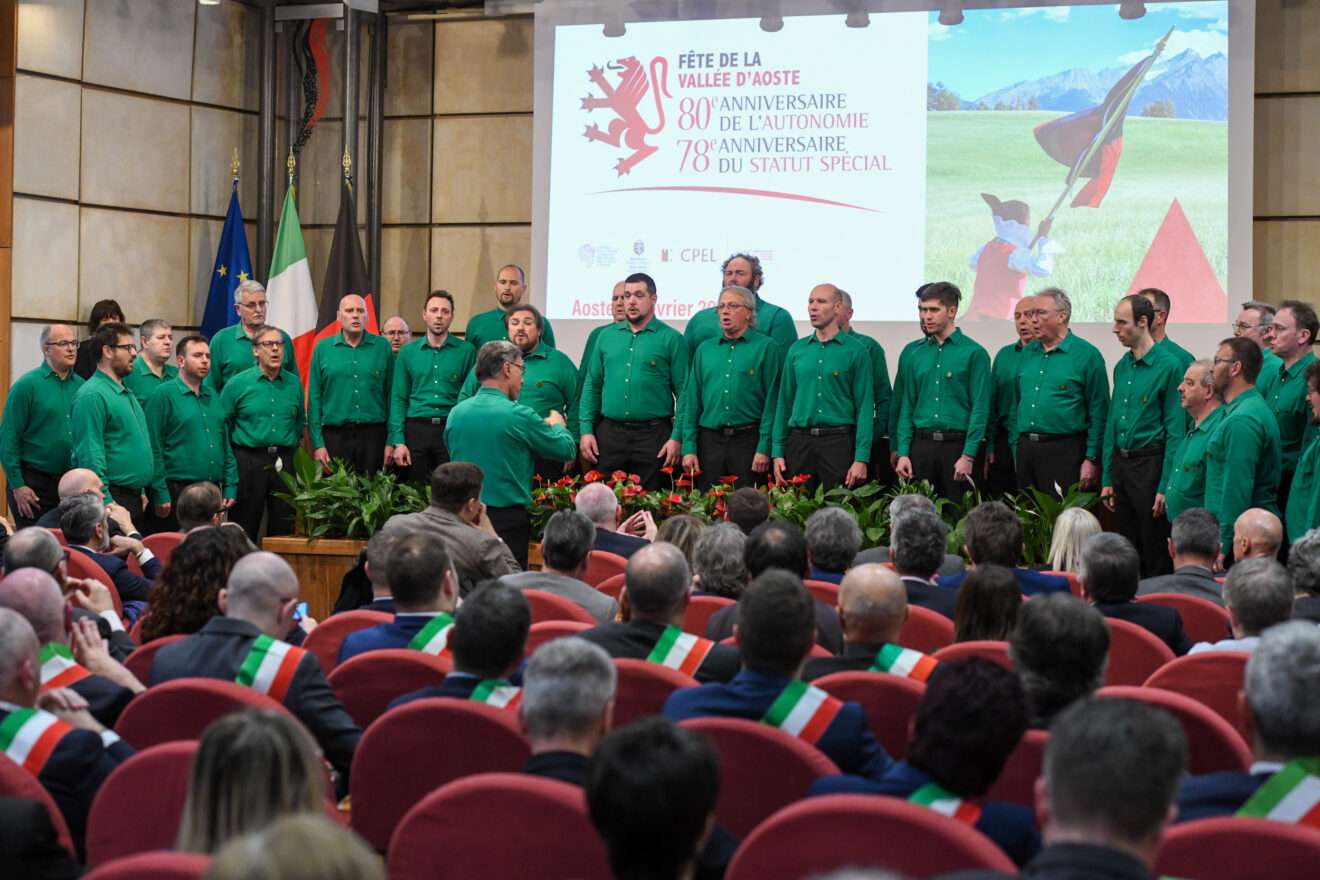 Il momento del Coro di Verrès, il 22 febbraio 2026 (c) Regione Valle d'Aosta PaoloRey