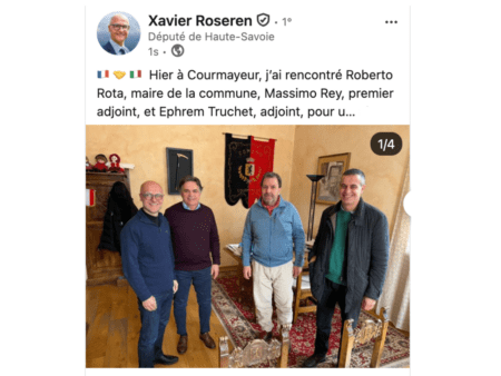 Il sindaco Rota di Courmayeur vede Roseren candidato per Chamonix, contro il Monte Bianco Le message de Xavier Roseren sur Linkedin