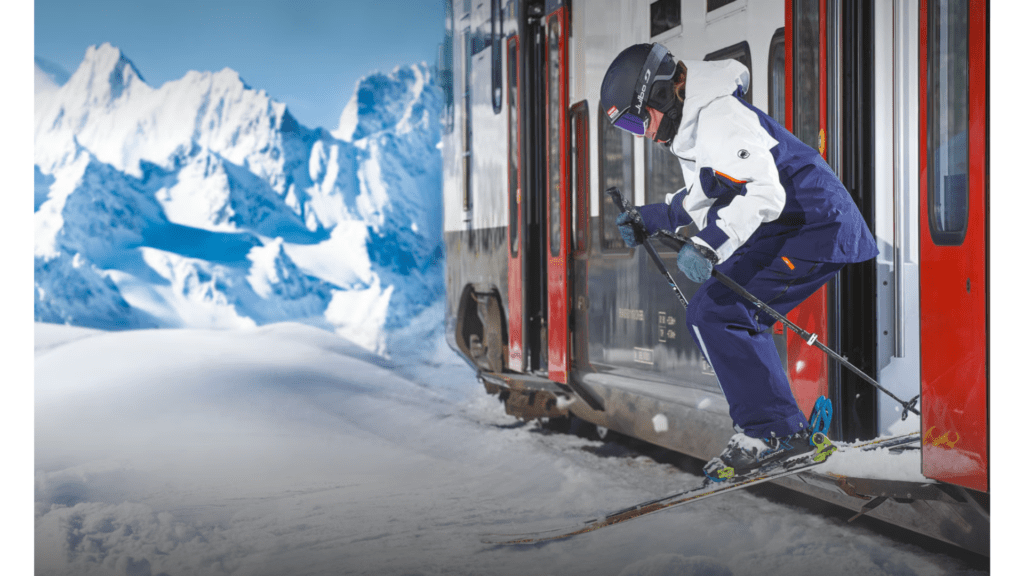 L'image de promotion de la liaison en train entre Lausanne et Fribourg et Verbier (c) CFF