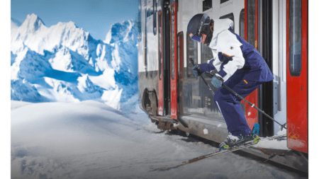 L'image de promotion de la liaison en train entre Lausanne et Fribourg et Verbier (c) CFF