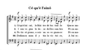 “Cé qu’è lainô”, l’inno di Ginevra scritto in lingua savoiarda; « Cé qu’è lainô », l'hymne de Genève écrit en langue savoyarde (c) Public domain, Wikimedia Commons
