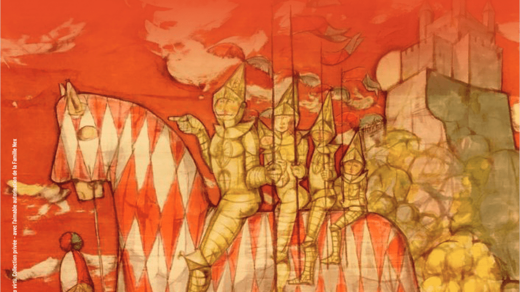 Un estratto di Nobile cavaliere a Saint Pierre di Francesco Nex, dalla locandina dell'evento Vallée d'Aoste entre histoire et représentations